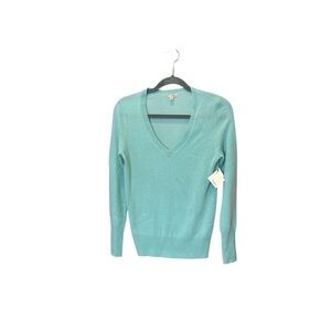 Halogen Cashmere V-Neck Sweater - Aqua
Size small